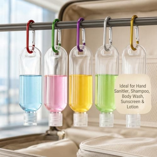 5PCS Leakproof Travel Bottles with Keychain, 50ml for Hand Sanitiser — view 5