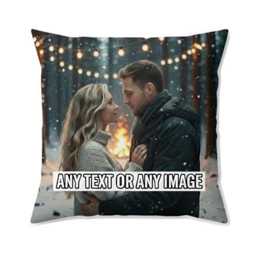 Personalised Cushion Cover | Customised Pillow Cover with Any Text & Photo | Personalised Gifts, Mothers Day, Valentines Day, Birthday, Anniversary & Wedding (Single Side Print)