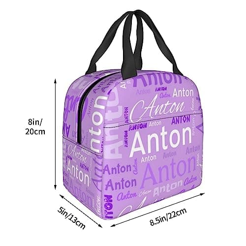 BeNsil Personalised Lunch Box Bag for Kids Adults - Custom Lunch Bag - for Kids Boys Girls Women Men to School Work Personalized Insulated Lunch Bag - with Adjustable Shoulder Straps and Pocket — view 2