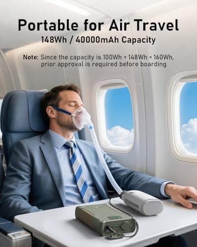 EASYLONGER ES400 AIR CPAP Battery, 148Wh CPAP Battery Pack for Camping — view 5