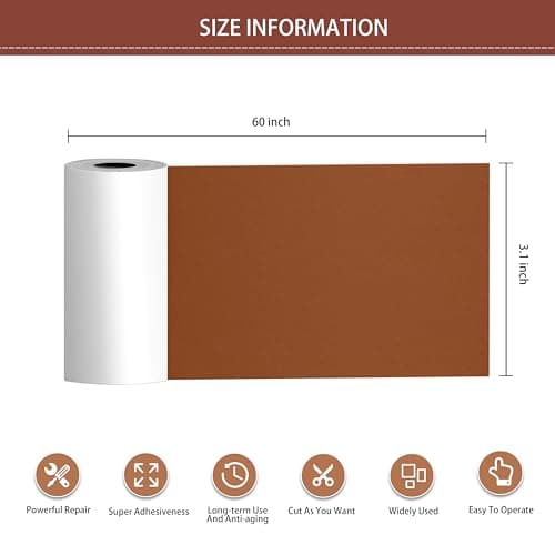 Besezx Leather Repair Patch Tape Kit, Self Adhesive Leather Repair for Furniture, Couch, Sofa, Car Seats,Office Chair,Vinyl Repair Kit.3.1inx60in,Light Brown — view 2
