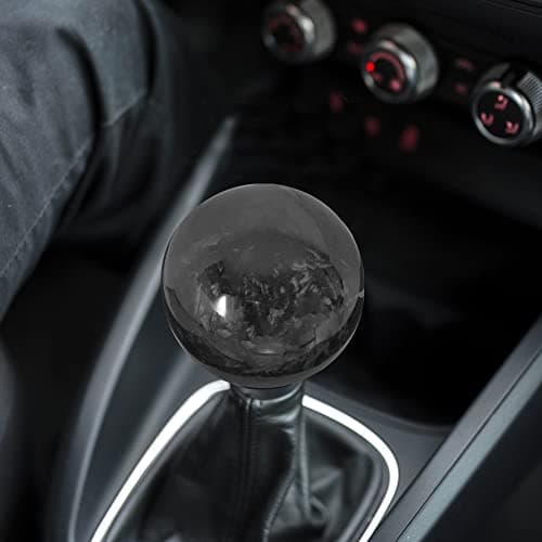 muge racing Universal Gear Shift Knob, Forged Carbon Fiber Ball Type Stick Shifter with 3 Adapters,Black — view 6