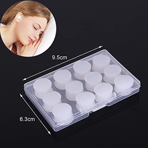 TingDongWei 12 Pack Reusable Silicone Ear Plugs (White) — view 2