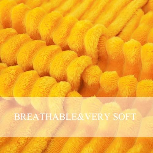 Linecooo Gold Fleece Throw Blanket 50”×60” for Couch Sofa Livingroom — view 6