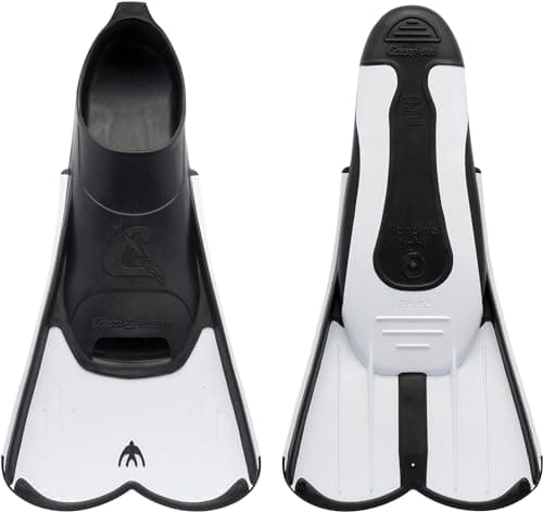 Cressi Light Fins Short Swimming Fins - Agile Training Flippers for Muscle Conditioning - Lightweight Travel Flippers - Compact Snorkel Blade - White - 43/44 (8.5/9.5) — view 6