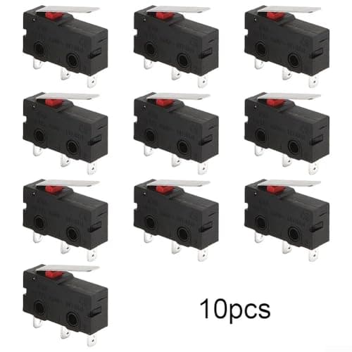 TDCuizent 10 Pack KW12 Tripod Limit Switch Sensitive Pure Silver Contacts 20X6.5x10mm Control Switch Black Flame-Retardant Compact Design For Industrial Electrical Equipment Automation Environments — view 2