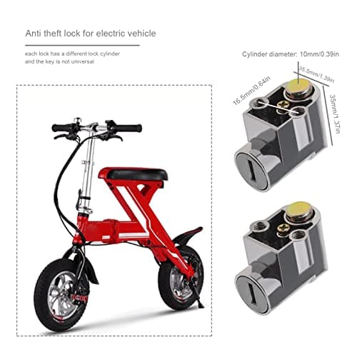 2pcs Battery Cylinder Lock Ignition Switch Anti-Theft Safety Lock for Motorcycle Electric Bike Scooter E-Bike with 4 Keys Waterproof Light Weight — view 2