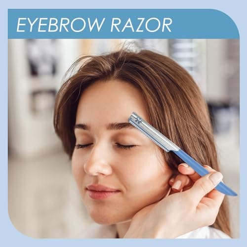 5Pcs Beard Mustache Straight Edge Razors, Men's Beards Edgers Trimmer Shaping Tool Eyebrow Razor Stainless Steel Blade for Facial Hair Fuzz Remover Hair Shaver, Replacement for Travel Grooming Styling — view 6