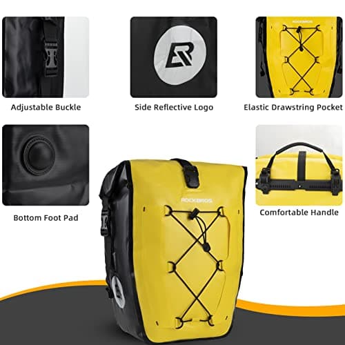 ROCKBROS Bike Pannier Bag 100% Waterproof, 25L-32L Rear Rack Bike Bag — view 5