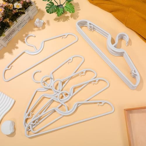 ibasenice 10 Pack White Short Neck Hangers, Non Slip Clothes Hangers — view 6