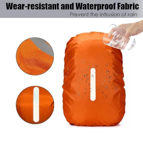 LICQIC Waterproof Rain Cover for Backpack, S (30-40L), Orange — view 2
