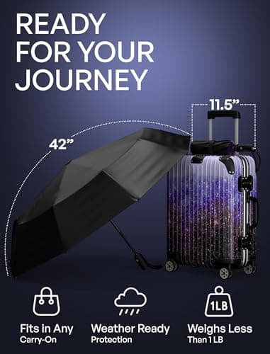 Repel Umbrella Windproof Travel Umbrellas for Rain - Easy Auto Open Close, Durable & Compact Umbrella, Strong Fiberglass Frame, Waterproof Canopy - Backpack, Purse, Portable Umbrella for Travel — view 5