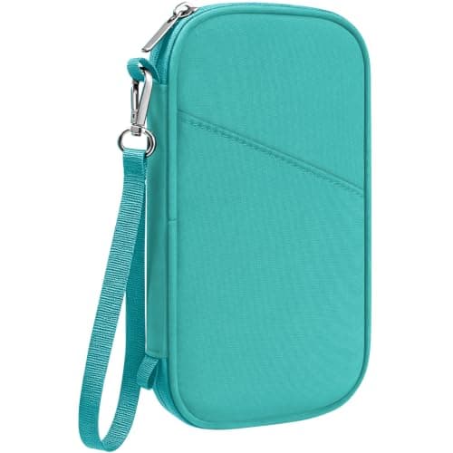 EcoVision Family Passport Holder for Travel with RFID Blocking, Traveling Essentials Organizer Pouch Bag, Light Passport Wallet for Travel Must Haves Accessories for Women Men, Turquoise, S