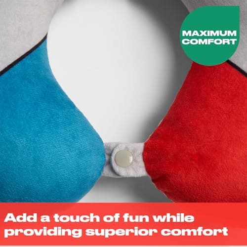 OHS Travel Pillow, Game Controller Kids Neck Pillows for Travel Memory Foam Neck Support Pillow Compact Lightweight Ergonomic Flight Neck Pillows for Adults, White — view 4