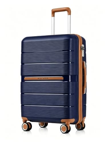 British Traveller Medium Suitcase, Lightweight Hard Shell Luggage