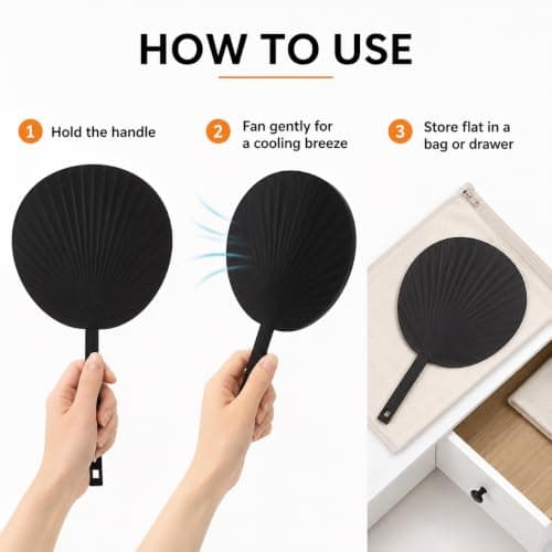 MAR Hand Fan Large Flexible Plastic Handheld Manual Cooling Fan 1pc 27x28cm — view 6