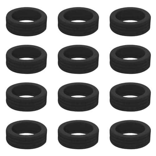 QHLWTT 12Pcs Silicone Luggage Wheel Covers Reduce Noise Silent Suitcase Wheel Covers Portable Trolley Case Caster Covers for Most Suitcase (Black)