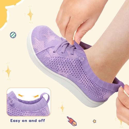 JOINFREE Girls Barefoot Walking Shoes Wide Fit Trainers Purple — view 4
