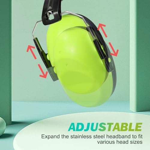 Kriogor 2 Pack Ear Defenders Children,26dB SNR Noise Cancelling Headphones Hearing Protection Earmuffs,Soft Kids Ear Defenders Adjustable Adults Ear Protector for Autism Airplane Study (Green & Mint) — view 6