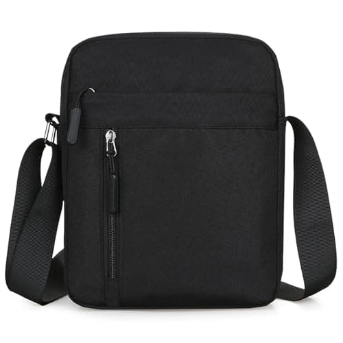 Aucuu Men's Shoulder Bag, Oxford Crossbody Bag, Waterproof Men's Small Side Bag, Casual Handbag, Messenger Bag with Zipper and Adjustable Strap, Lightweight Chest Sling Bag for Daily Use, Work, School