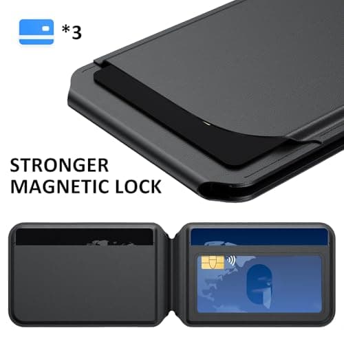 Magnetic Card Holder for iPhone with Magsafe, 3 Card Holder with Adjustable Stand, Strong Magnet and RFID Blocking, Secure Cashless Travel and Daily Use, Compatible with iPhone 16 15 14 13 12 Series — view 4
