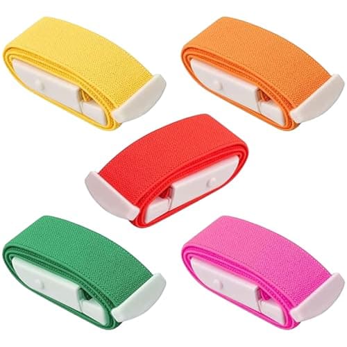 5 PCS Adjustable Tourniquets, Multicolor Reusable Tourniquets with Quick Release Buckle for Nurses First Aid Blood Stop Belt for Home and Outdoor Sports