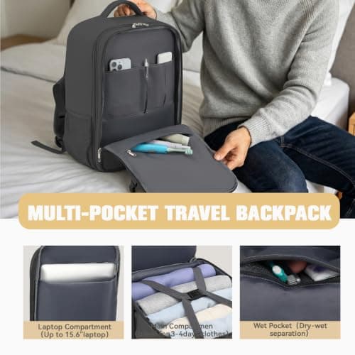 Lossga for Easyjet Cabin Bags Flight Bag with USB Charging Port, Dark Gray, 30L US, Travel — view 4