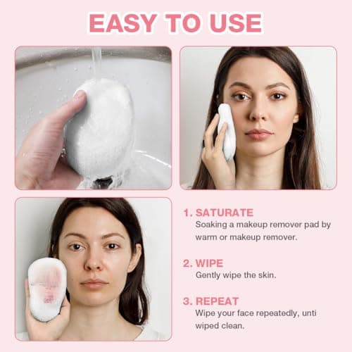 AOOWU Makeup Remover pad Set, 8 Pack Ultra Soft, Washable, Reusable Face & Skin Cleaner, Eye Makeup Remover Pads with Wash Bag — view 5