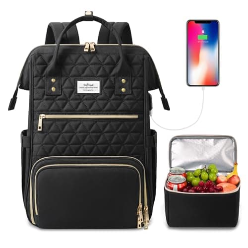 ETRONIK Laptop Lunch Backpack for Women, 15.6 inch Laptop Backpack