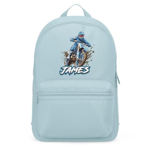 Purple Print House Personalised Dirtbike Mini Backpack For Kids Off Road Motorbikes Back To School Nursery Bag, One Size, Black — view 2