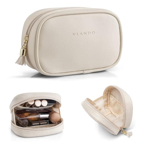 VLANDO Makeup Bag with Compartment, Cosmetic Bags for Skincare and Travel