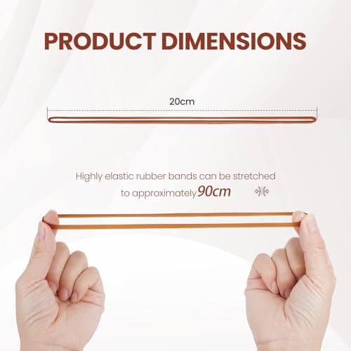 NUTTDOO Large Elastic Rubber Bands,50PCS Heavy Duty Strong Elastic Bands Wide Rubber Band for Office Supply School Home, Securing Trash Can Garbage Cans, File Folders, 20cm/ 7.87inch — view 2