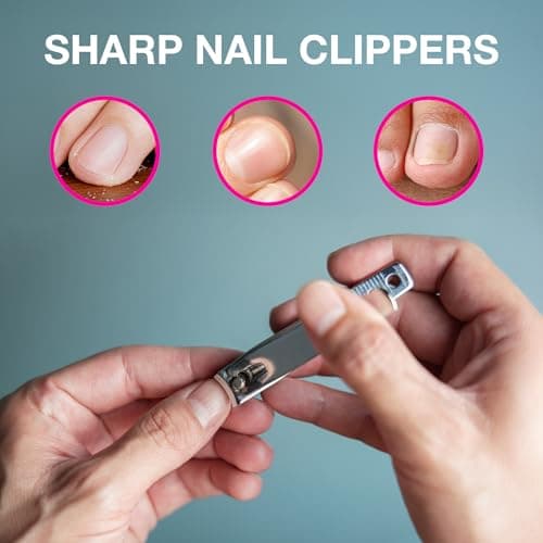 2pc Stainless Steel Nail Clipper Set – Large & Small Clippers with Non-Slip Grip Handles – Precision Cutting for Fingernails & Toenails – Travel Friendly Grooming Kit — view 5