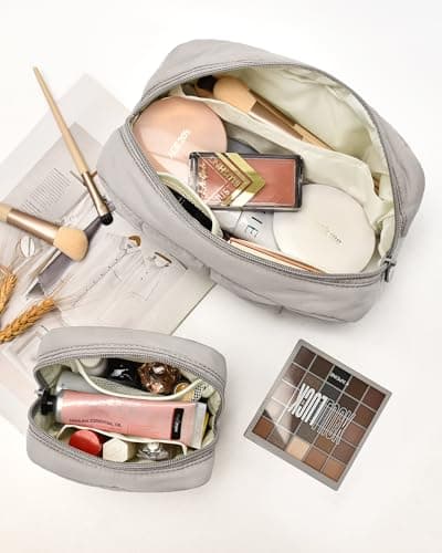 oscaurt Large Makeup Bag Toiletry Bag Set Travel Wash Bag Cosmetic Organiser for Women Waterproof Make Up Case with Compartments Gifts for Women Girls — view 5
