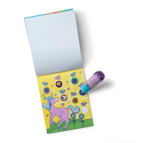 Melissa & Doug WOW 24-Page Activity Pad and Sticker Stamper | Travel Toys for Kids | Glitter Unicorn - Purple - FSC Certified — view 4