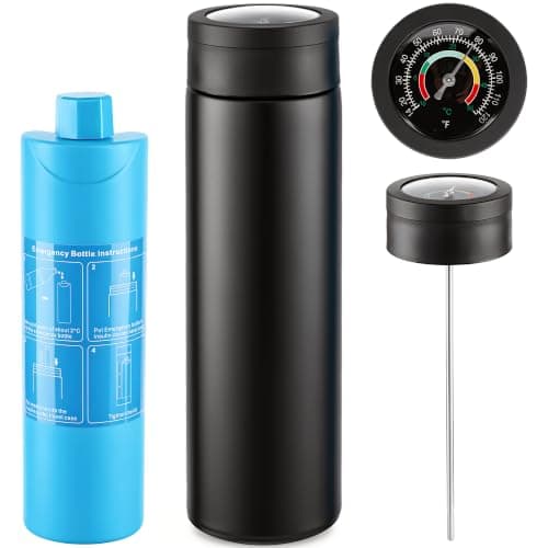 Portable Insulin Cooler Travel case - Medicine Cooler for Travel 2-8℃ | with Mechanical Temperature Indicator | Stainless Steel Vacuum Insulation，TSA Approved