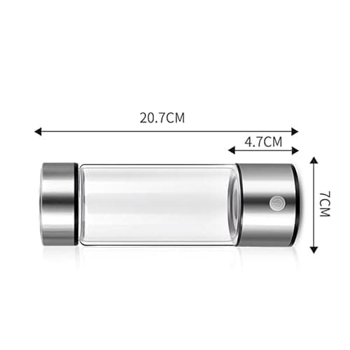 Hydrogen Rich Water Bottle - SPE/PEM Electrolysis, Portable Hydrogen Water Generator, 420ml Glass, USB Rechargeable — view 2