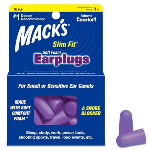 Mack's Safesound Soft Foam Slim Fit Earplugs - Pack of 10 Pairs