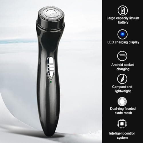Mini Electric Shaver for Men - Pocket Size Cordless Beard Trimmer, USB Rechargeable Wet/Dry Portable Grooming Kit for Travel, Car & Camping (Green) — view 6