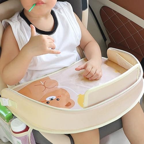 Car Seat Tray for Kids Travel Large Capacity Thick Pad Walls Safe Hygienic — view 3