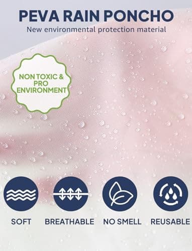 ANYOO Rain Poncho Waterproof for Adults, 2 Pack, Reusable — view 4