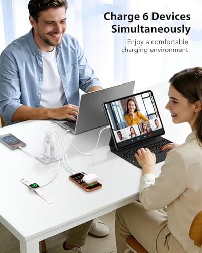 65W USB C Plug, 6-Port Multi USB Charger Plug with 45W Max Output, 3 USB-C and 3 USB-A, Fast Charger Plug for MacBook Pro/Air, iPad, Galaxy S26,iPhone 17/16/15 Pro — view 3