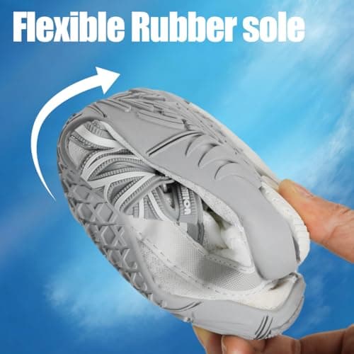 Barefoot Shoes,Quick Dry Water Shoes,Non-Slip Running Shoe Mens Women,Lightweight Beach Shoes with Heel Support for Swim Surf Walking Hiking White — view 3