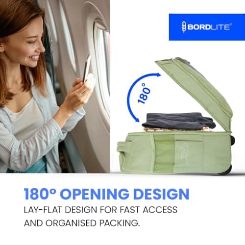 Bordlite Ryanair Cabin Approved Wheeled Backpack 40x25x20cm – 2 in 1 Lightweight Trolley Bag & Rucksack on Wheels (20L) Underseat Hand Luggage for Travel, Business, Weekend Trips - Green — view 6