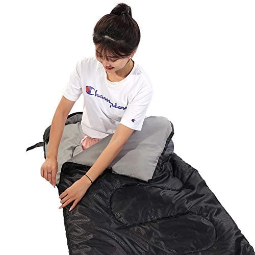 Sleeping Bag 3 Seasons (Summer, Spring, Fall) Warm & Cool Weather - Lightweight,Waterproof Indoor & Outdoor Use for Kids, Teens & Adults for Camping Hiking, Backpacking and Survival (Black Grey) — view 6