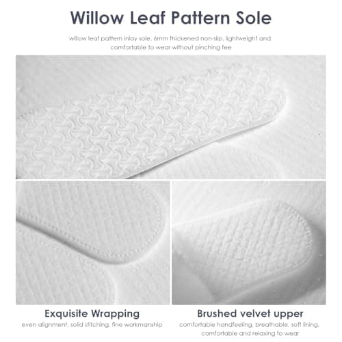 YHTCC 6 Pairs Disposable Slippers, Shower Shoes, White Hotel Slippers — view 4