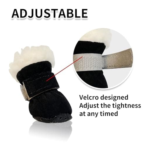 Pet Supplies – Product Title Winter Dog Shoes Warm 4-Pack for Small and Medium Dogs Outdoor Outdoor Winter Washable Boots 4PCS (Black, XL) — view 5