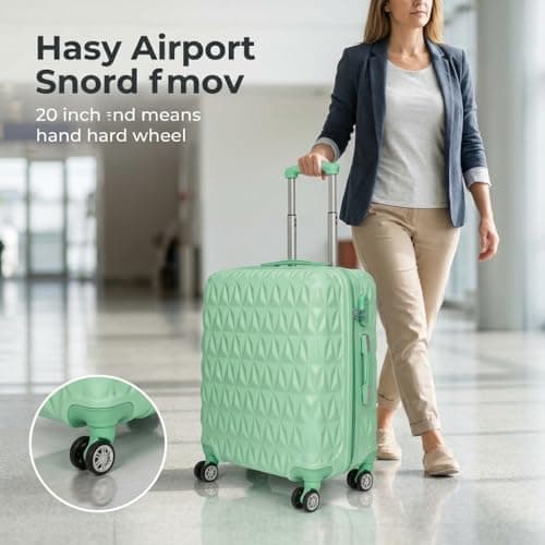 CMY Suitcase 20 Inch Cabin Hard Shell Lightweight ABS Carry-On Luggage — view 6
