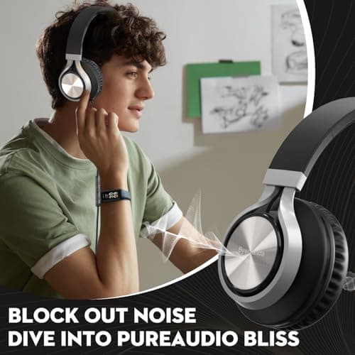 Bywulanda USB C Headphones with Microphone, Wired Over-Ear for School — view 2