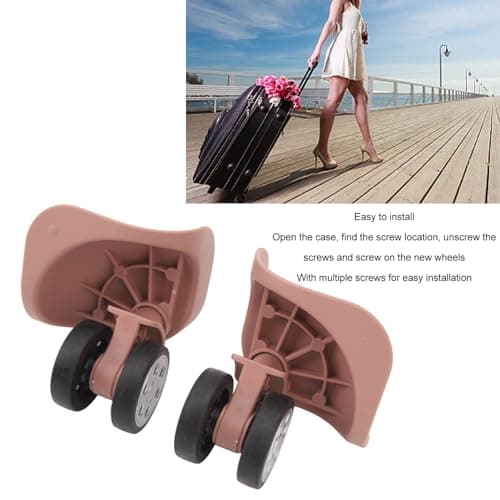 Alomejor 1 Pair Luggage Wheel ABS Rubber Luggage Universal Wheel Suitcase Wheels Replacement Accessories (Rose Gold) — view 6